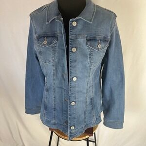croft and barrow Jean jacket size Large NWT